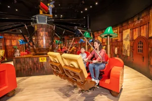 Merlin's Apprentice ride at Legoland Discovery Centre Hong Kong, capturing the enchanting atmosphere of the ride's magical potions chamber.