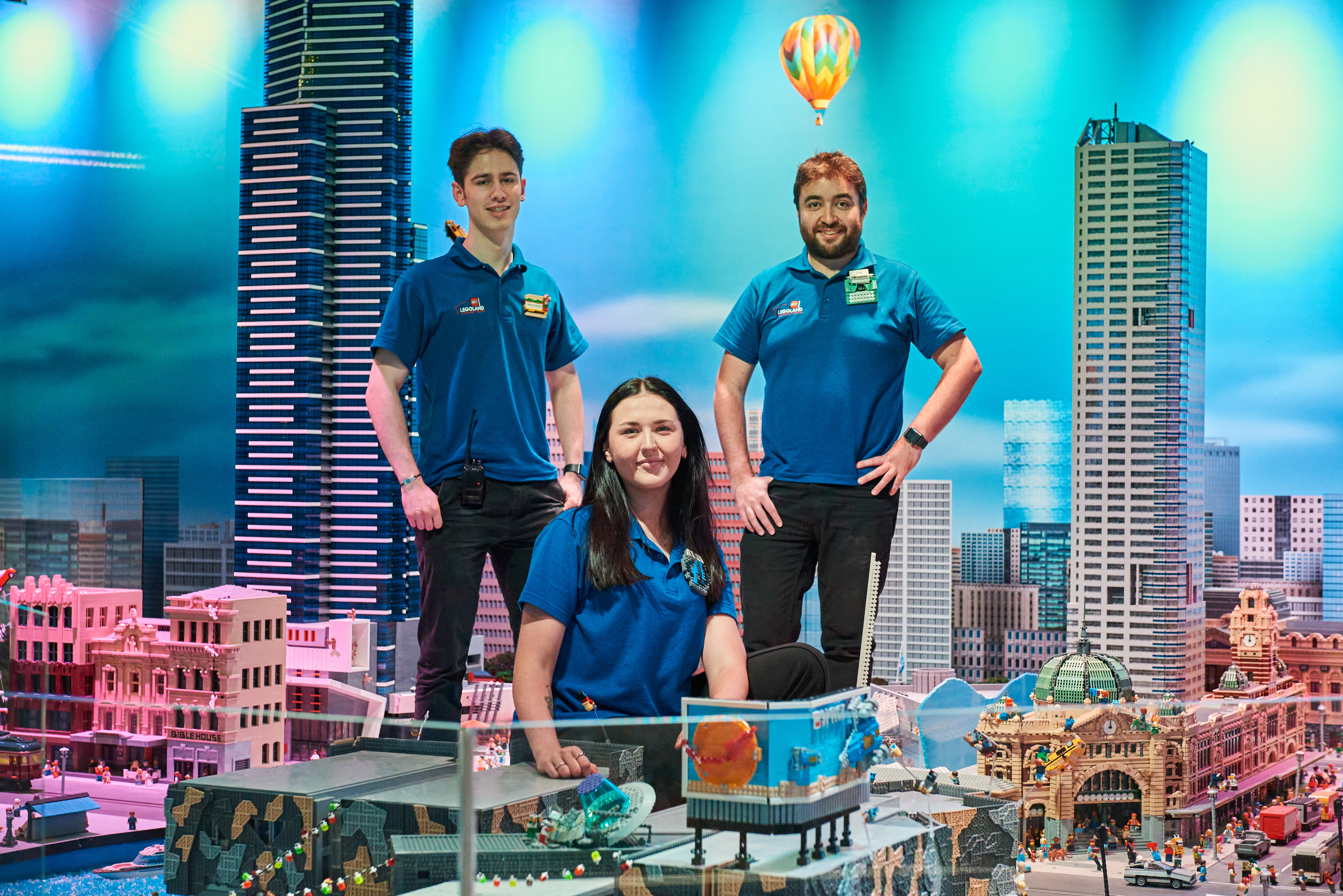 L To R Master Model Builders, Anthony, Charlie And Jon In MINILAND LEGOLAND Discovery Centre Melbourne